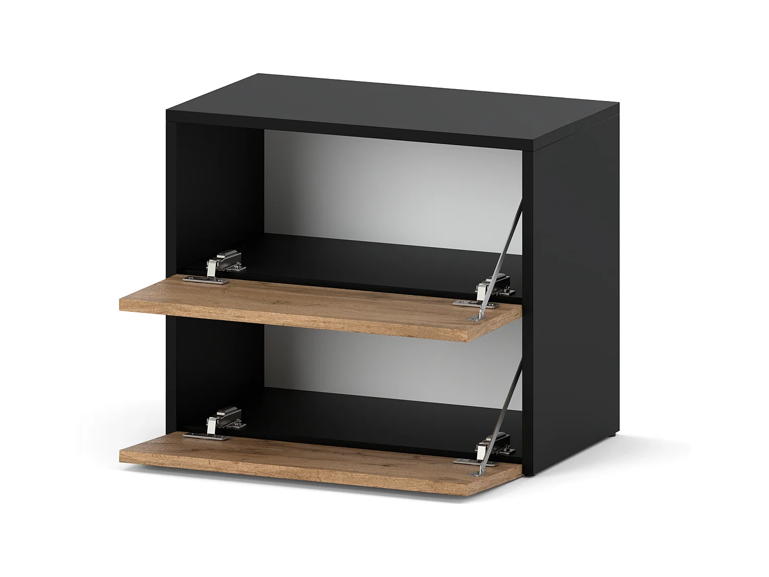 Meuble à Chaussures 60x36x50 cm Noir Chêne Wotan 5paires– Petit Rangement Étagère pour Entrée