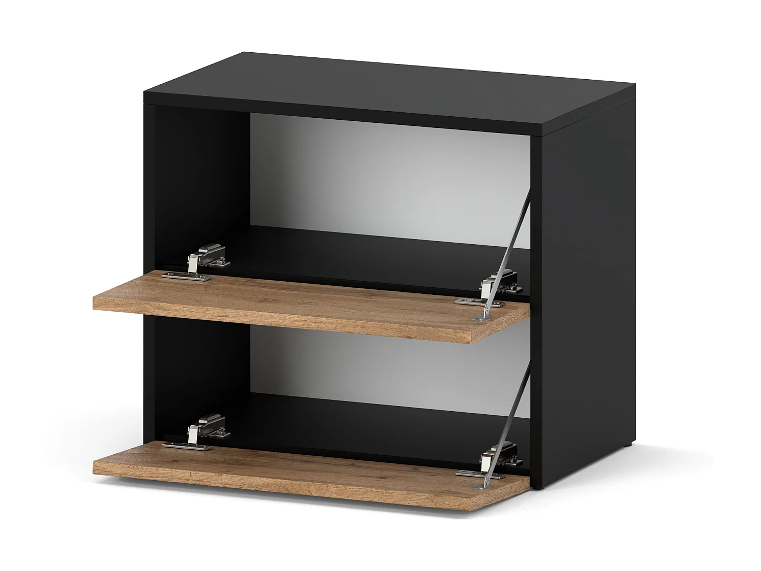 Meuble à Chaussures 60x36x50 cm Noir Chêne Wotan 5paires– Petit Rangement Étagère pour Entrée