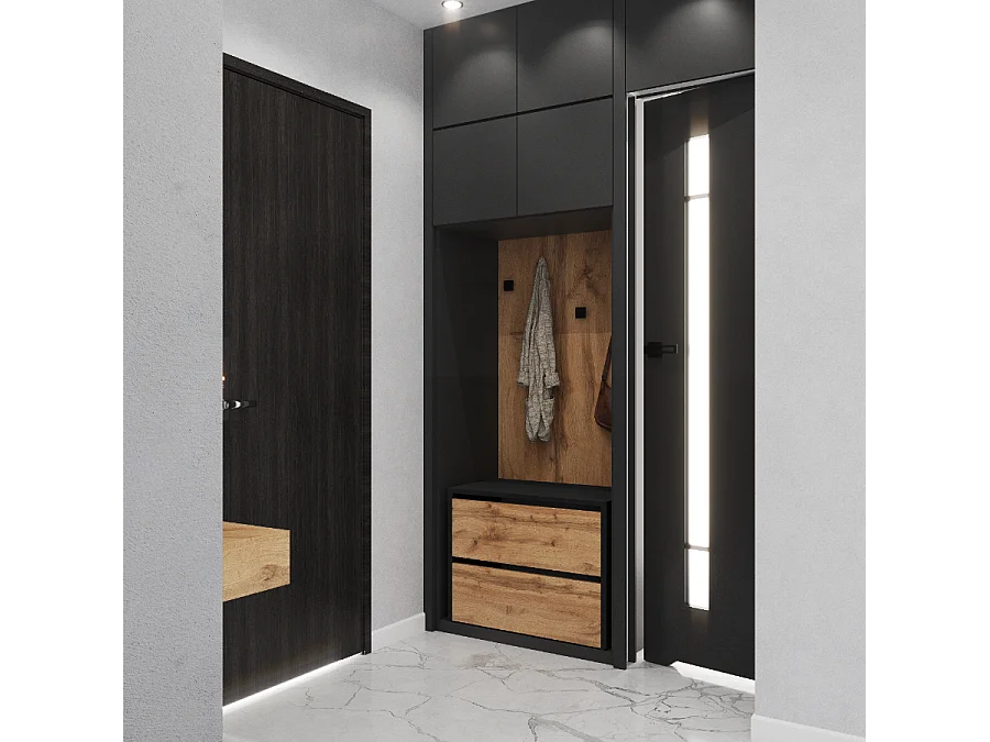 Meuble à Chaussures 60x36x50 cm Noir Chêne Wotan 5paires– Petit Rangement Étagère pour Entrée