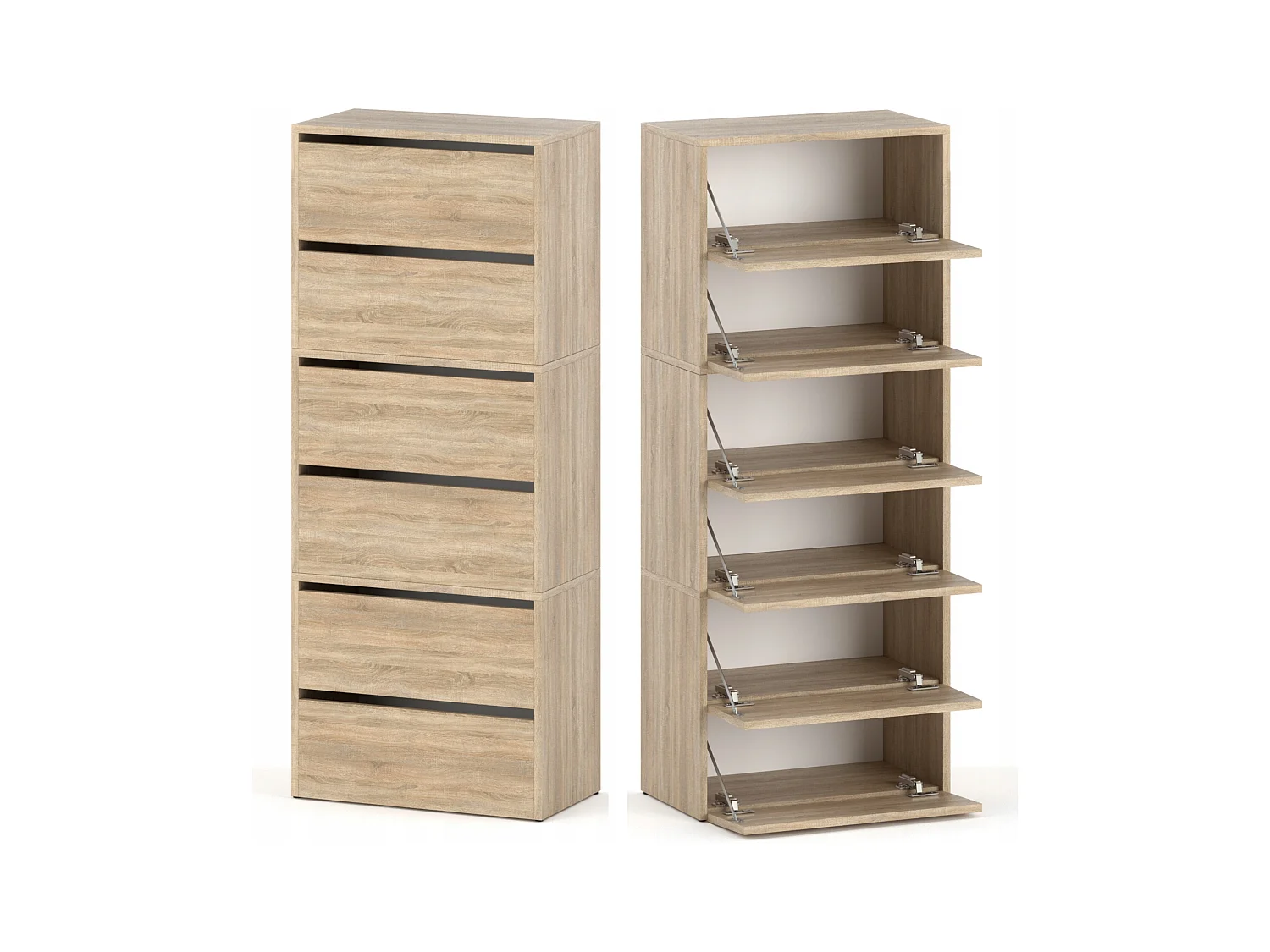 Meuble à Chaussures Étroit Chêne Sonoma 60x36x150cm – Étagère Rangement Entrée