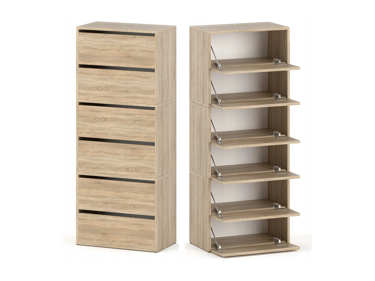 Meuble à Chaussures Étroit Chêne Sonoma 60x36x150cm – Étagère Rangement Entrée