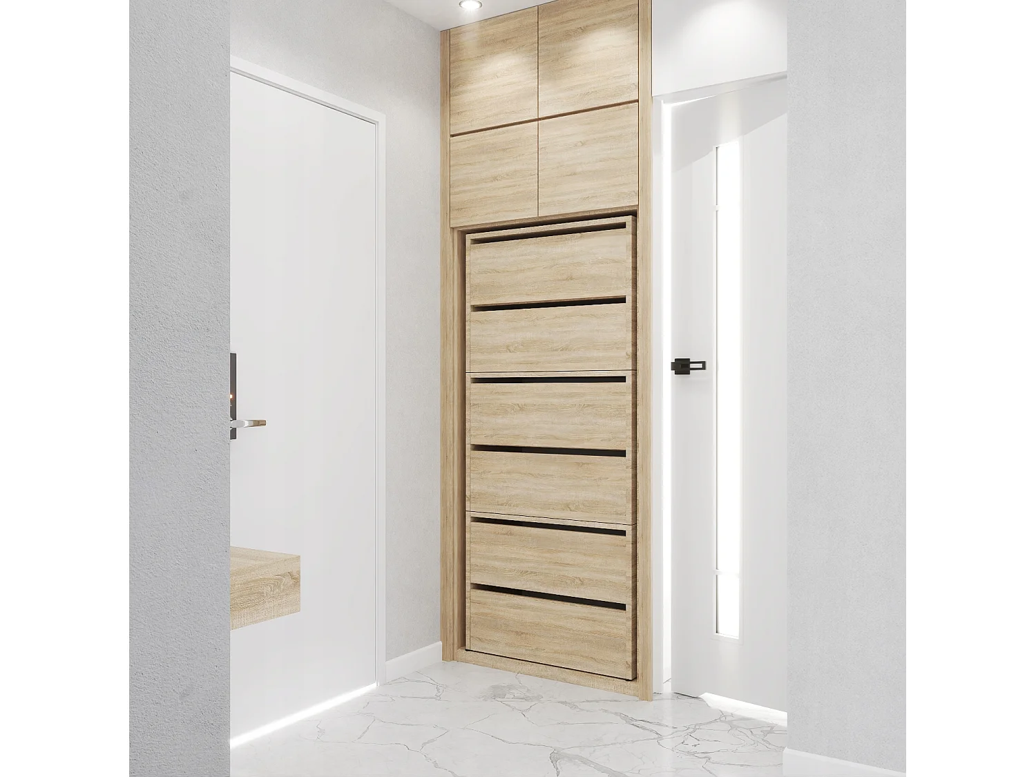 Meuble à Chaussures Étroit Chêne Sonoma 60x36x150cm – Étagère Rangement Entrée