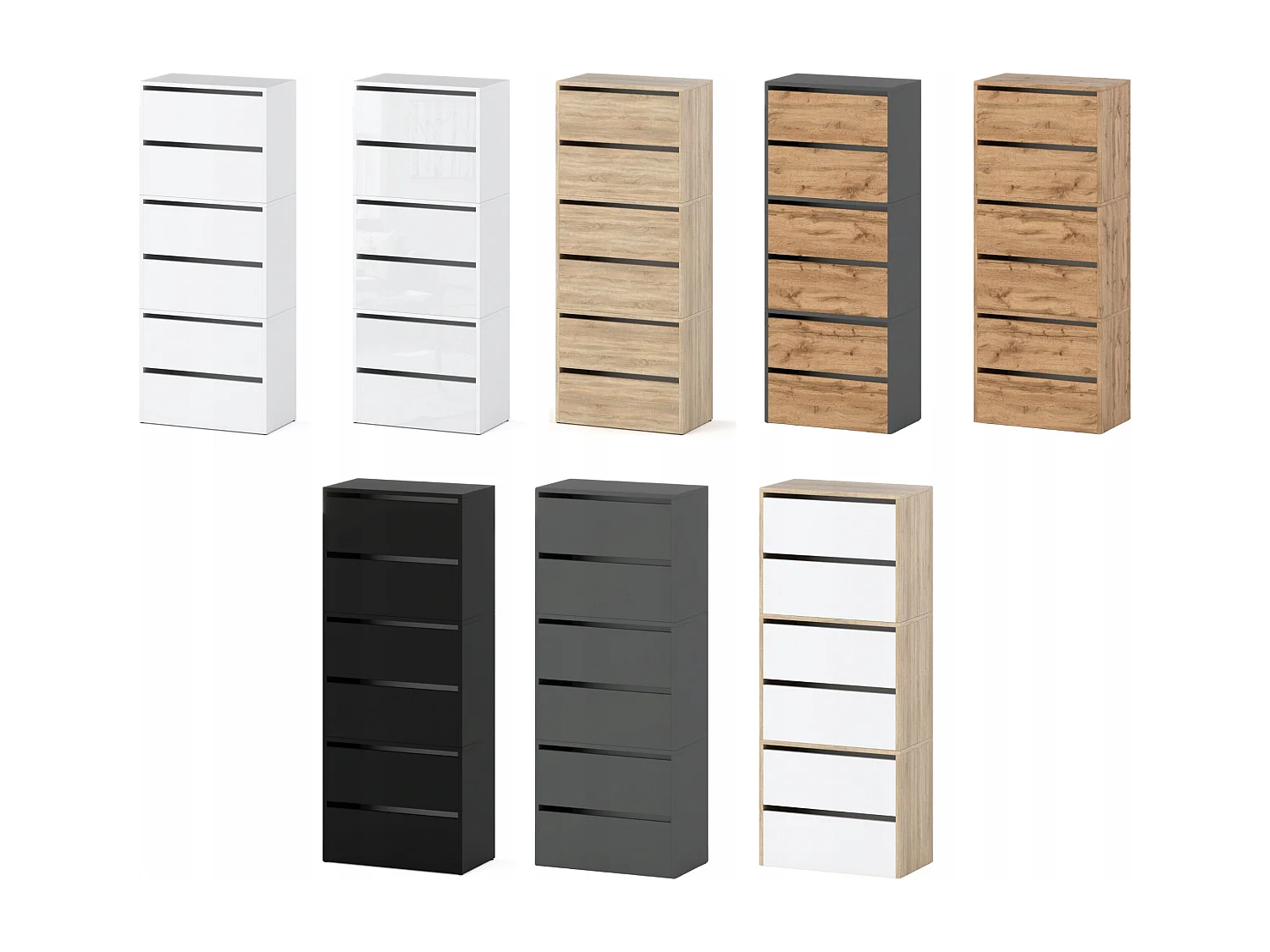 Meuble à Chaussures Étroit Chêne Sonoma 60x36x150cm – Étagère Rangement Entrée