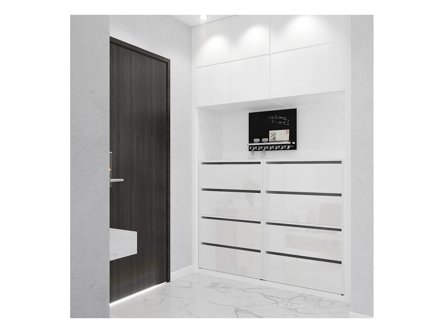 Grand Meuble à Chaussures 120x36x100 cm Blanc brillant  20paires– Haut Rangement Étagère pour Entrée