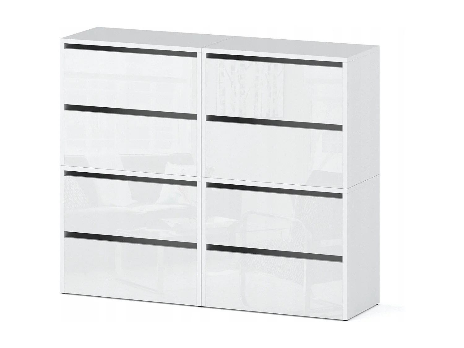 Grand Meuble à Chaussures 120x36x100 cm Blanc brillant  20paires– Haut Rangement Étagère pour Entrée