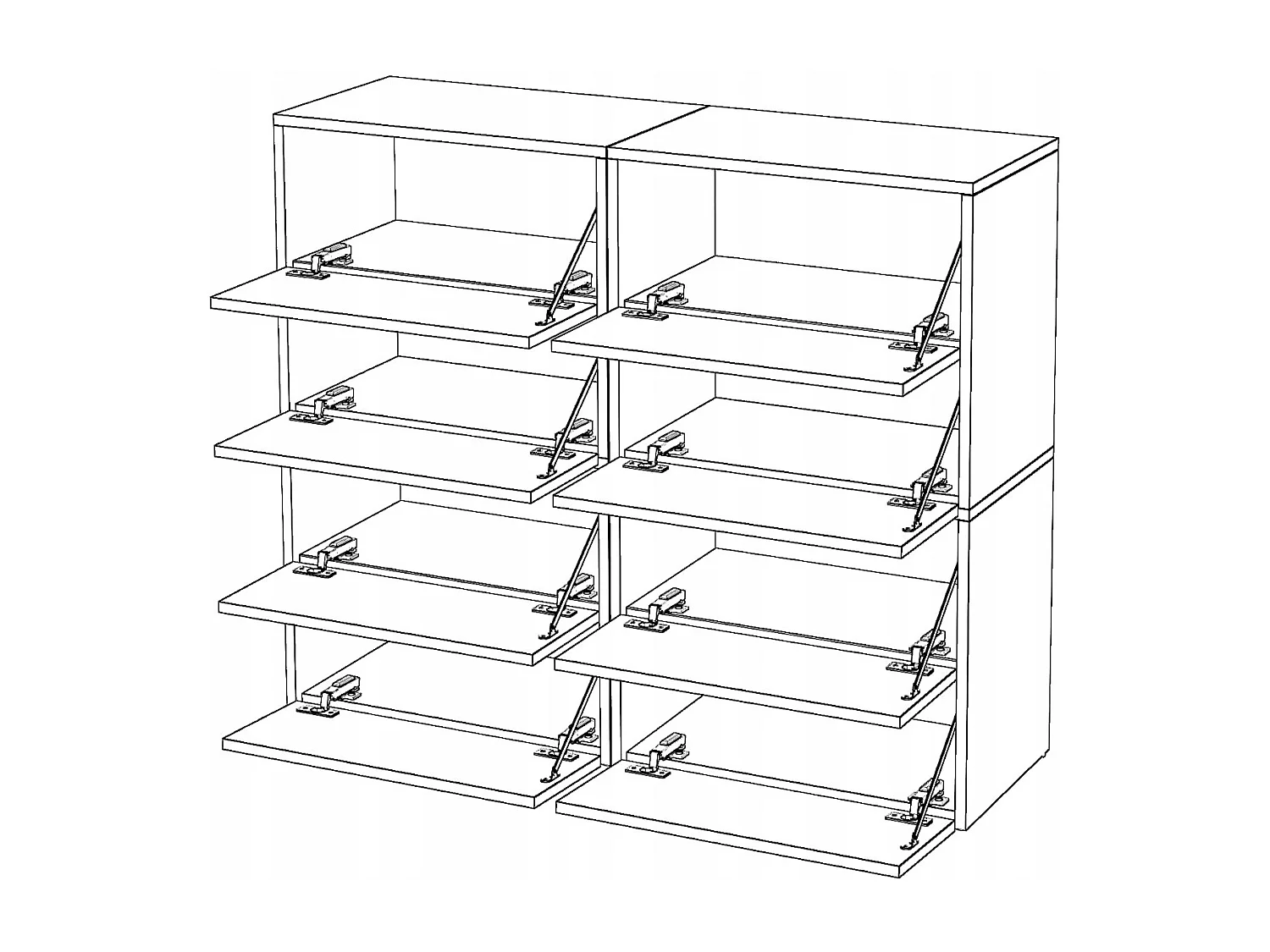 Grand Meuble à Chaussures 120x36x100 cm Blanc brillant  20paires– Haut Rangement Étagère pour Entrée