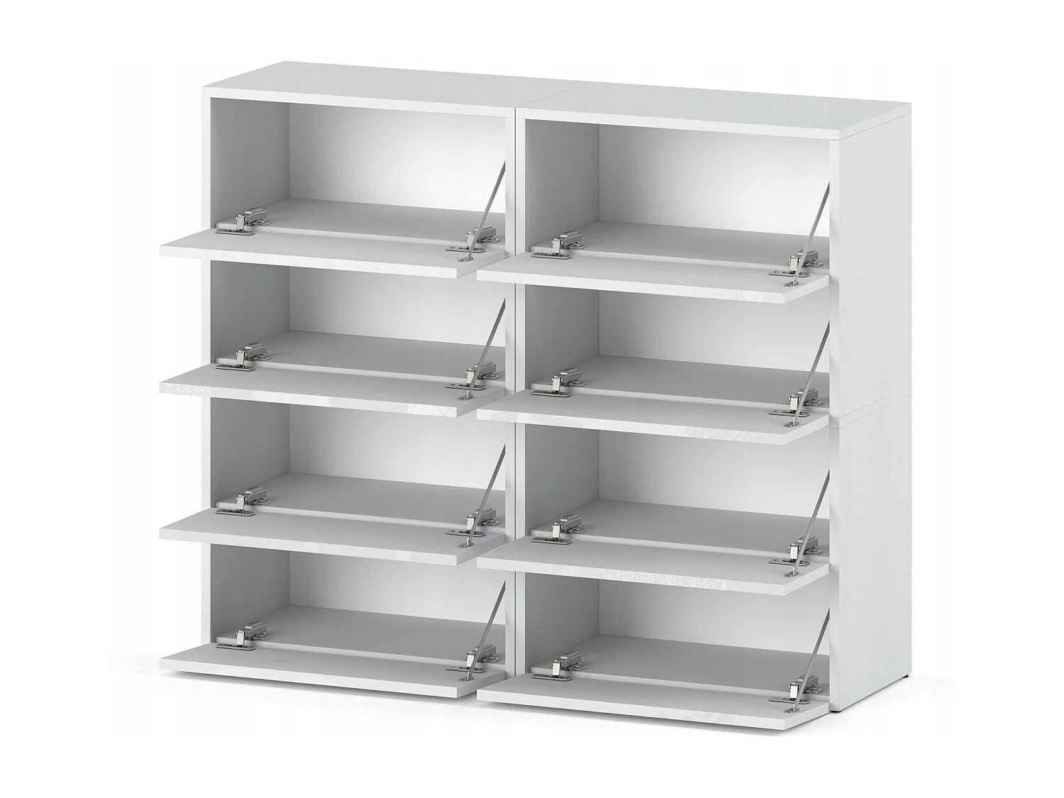 Grand Meuble à Chaussures 120x36x100 cm Blanc brillant  20paires– Haut Rangement Étagère pour Entrée