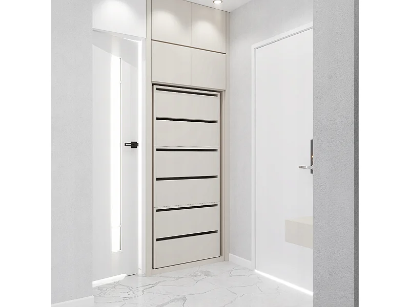 Meuble à Chaussures Étroit Cachemire 60x36x150cm 15paires – Étagère Rangement Entrée