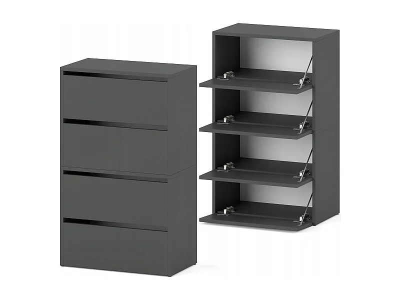 Meuble à Chaussures Gris 60x30x100cm -10 paires – Étagère de Rangement Entrée Style Loft