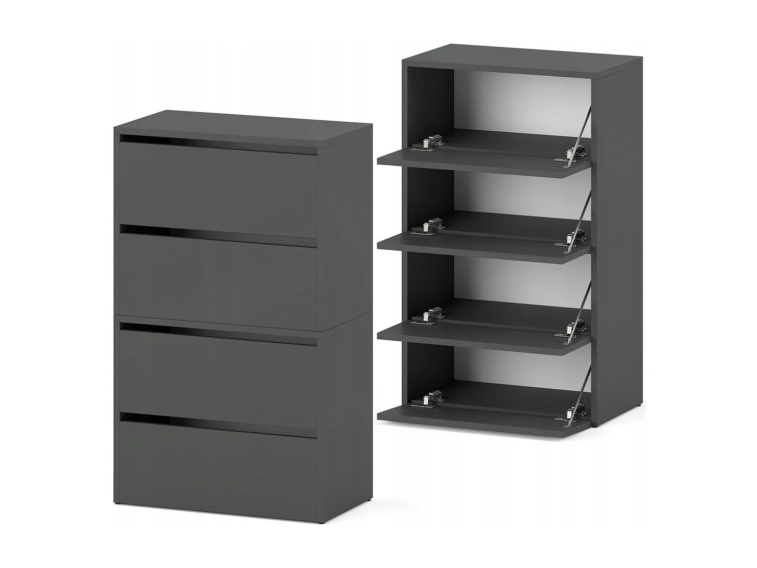 Meuble à Chaussures Gris 60x30x100cm -10 paires – Étagère de Rangement Entrée Style Loft