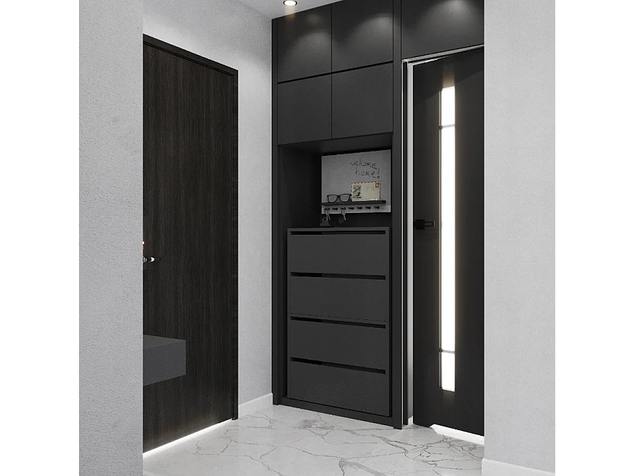 Meuble à Chaussures Gris 60x30x100cm -10 paires – Étagère de Rangement Entrée Style Loft