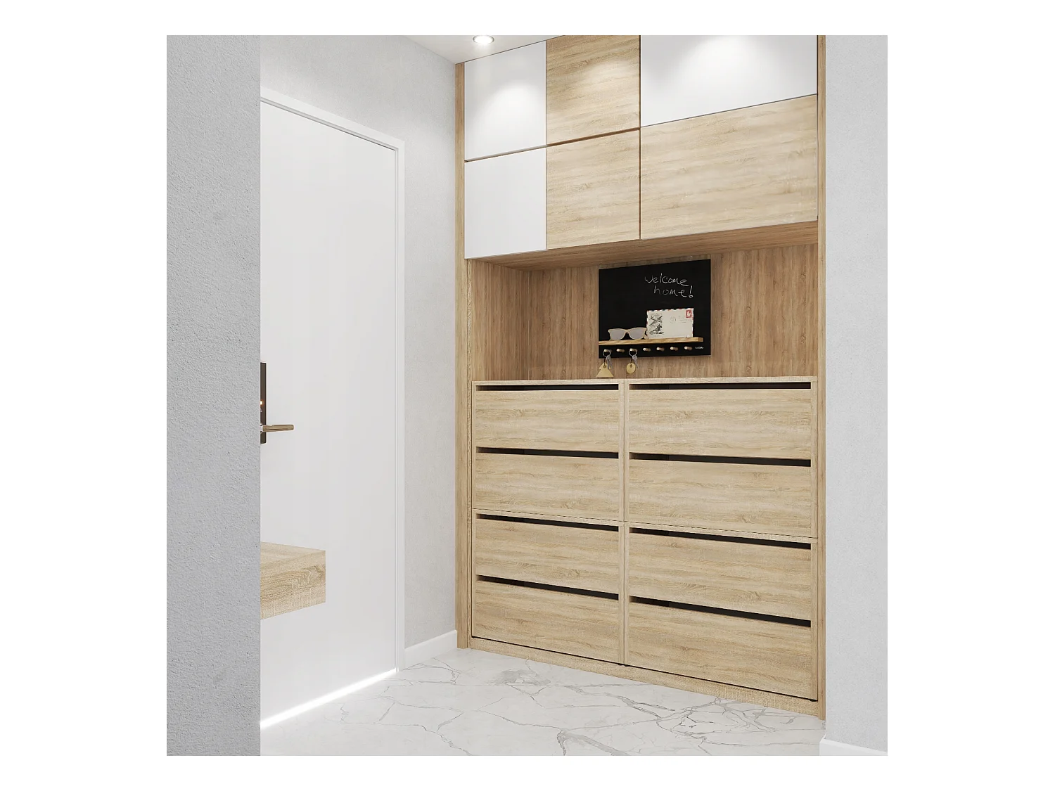 Grand Meuble à Chaussures 120x36x100 cm Chêne Sonoma 20paires– Haut Rangement Étagère pour Entrée