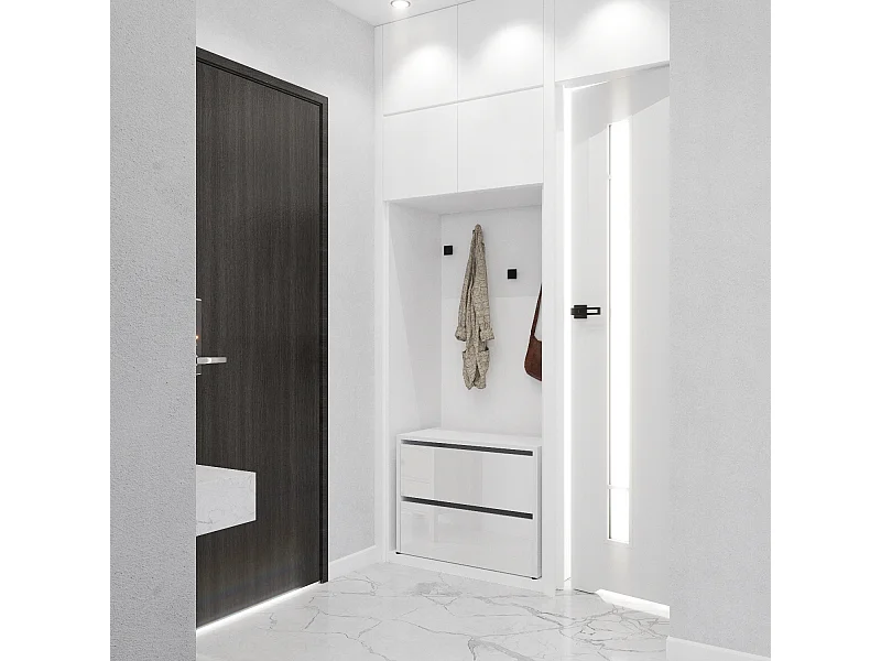 Meuble à Chaussures 60x36x50 cm Blanc Brillant  5paires– Petit Rangement Étagère pour Entrée