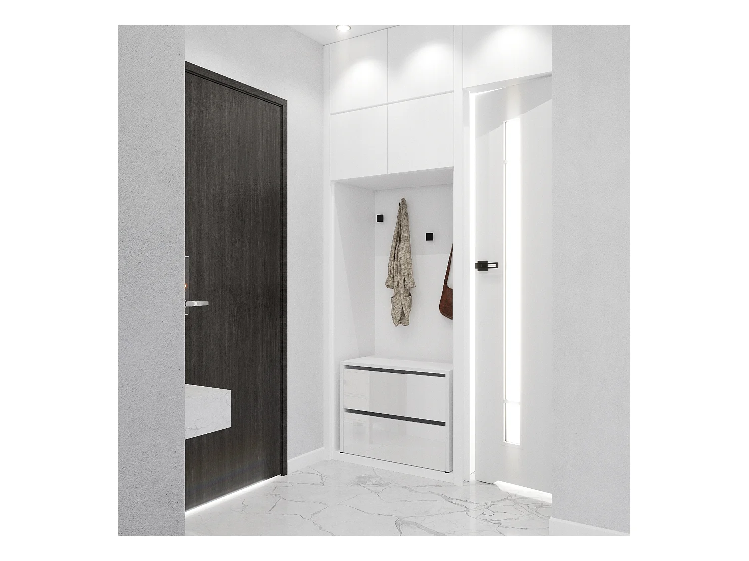 Meuble à Chaussures 60x36x50 cm Blanc Brillant  5paires– Petit Rangement Étagère pour Entrée