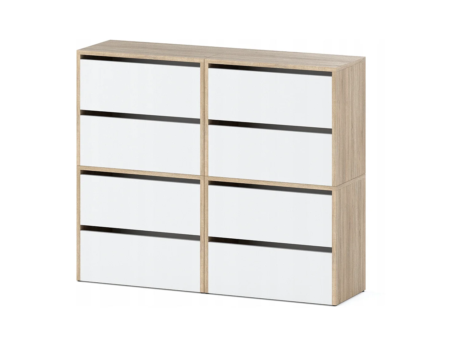 Grand Meuble à Chaussures 120x36x100 cm Blanc+ Chêne Sonoma 20paires– Haut Rangement Étagère pour Entrée