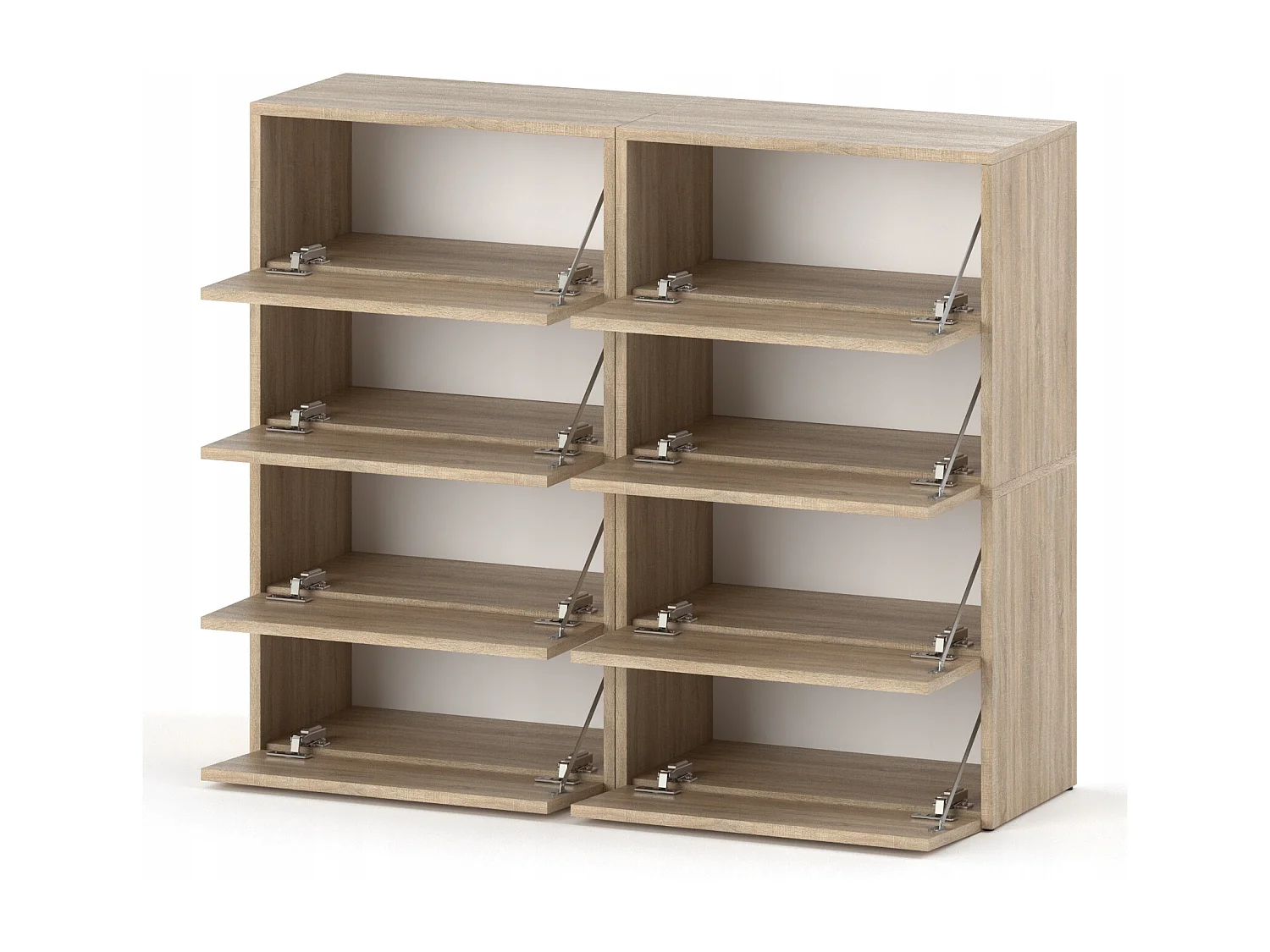 Grand Meuble à Chaussures 120x36x100 cm Blanc+ Chêne Sonoma 20paires– Haut Rangement Étagère pour Entrée