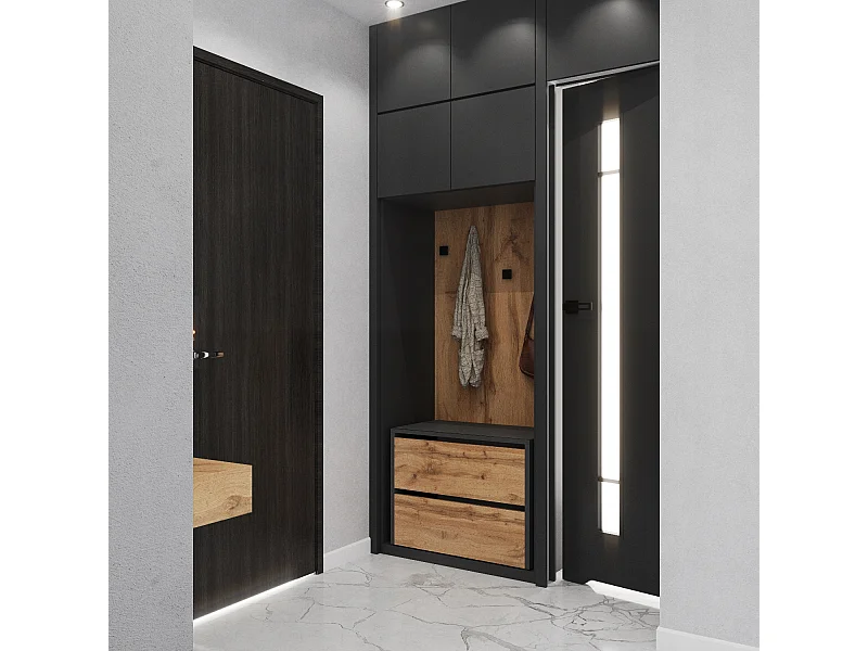 Meuble à Chaussures 60x36x50 cm Gris Chêne Wotan 5paires– Petit Rangement Étagère pour Entrée