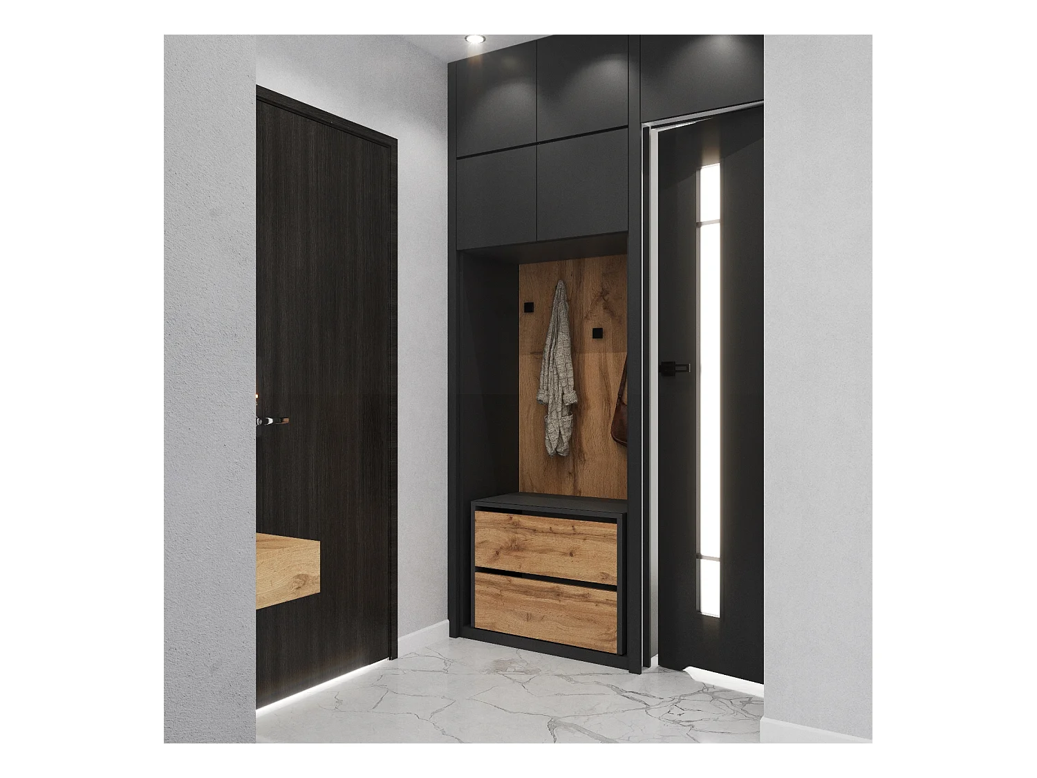 Meuble à Chaussures 60x36x50 cm Gris Chêne Wotan 5paires– Petit Rangement Étagère pour Entrée