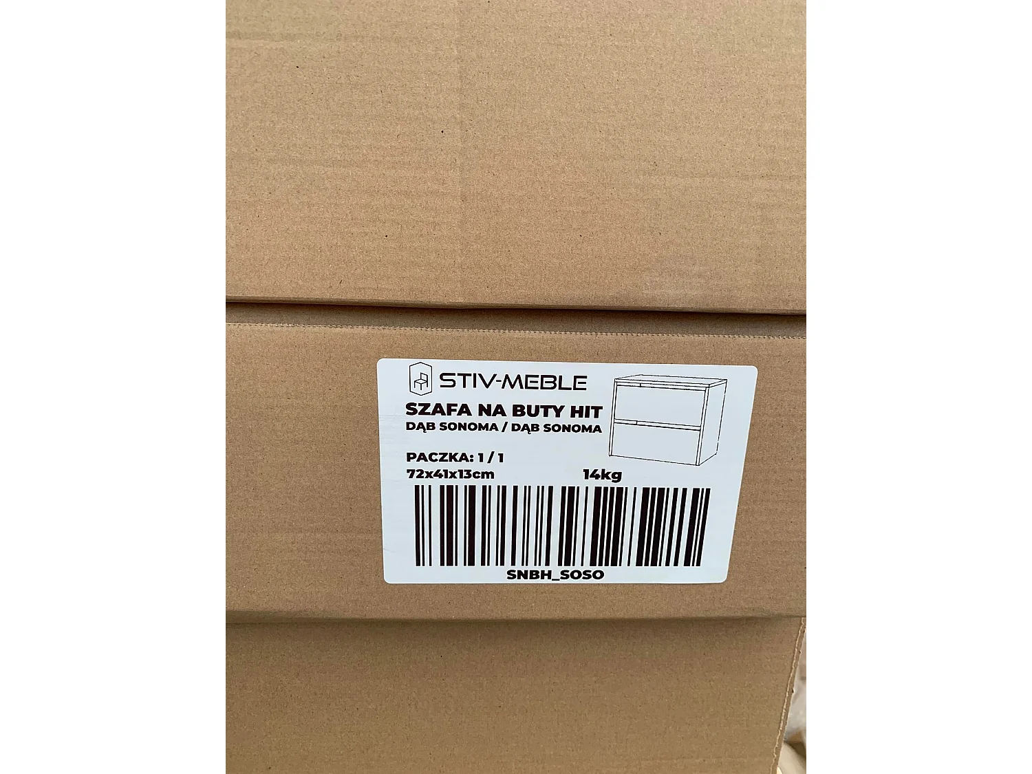 Szafka Na Buty Uchylna Wąska Modułowa 60 CM Dąb Sonoma Bez Siedziska Regał