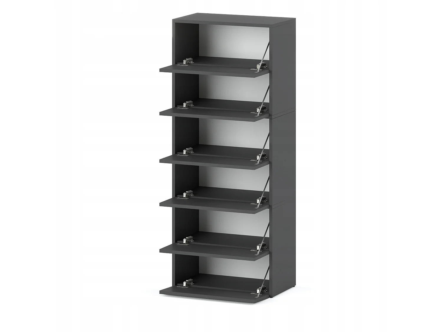 Meuble à Chaussures Étroit Gris 60x36x150cm 15 paires  – Étagère Rangement Entrée