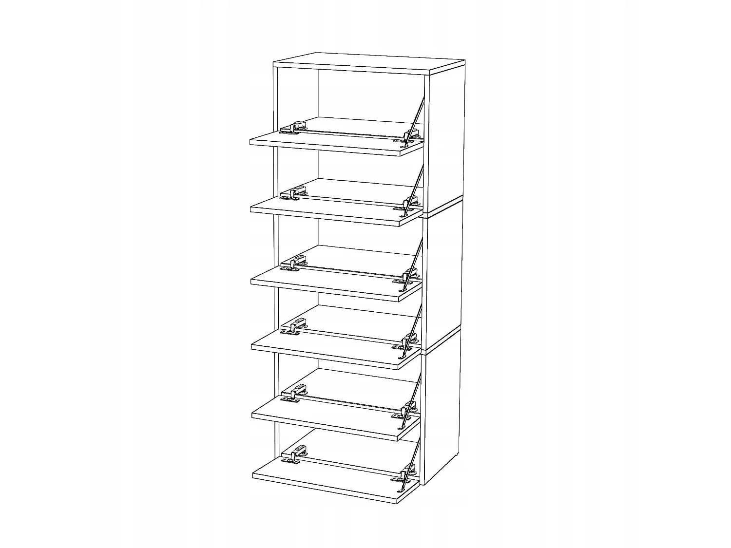 Meuble à Chaussures Étroit Gris 60x36x150cm 15 paires  – Étagère Rangement Entrée