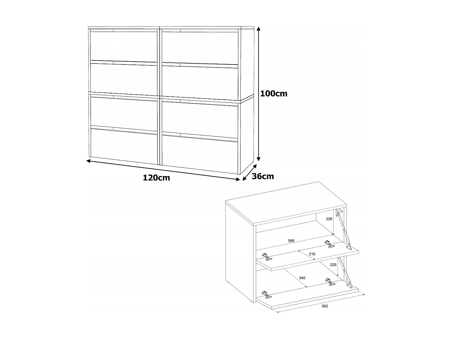 Grand Meuble à Chaussures 120x36x100cm-20paires  Cachemire – Haut Rangement Étagère pour Entrée