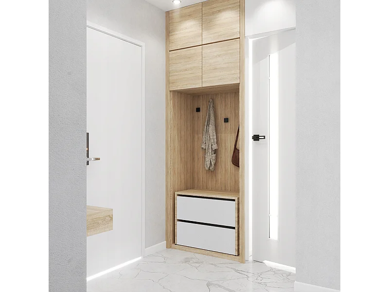 Mueble para Zapatos 60x36x50 cm Roble Sonoma + Blanco 5 pares – Pequeño Mueble Estantería para la Entrada