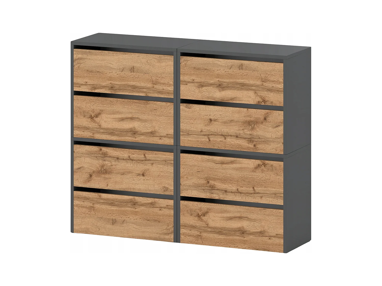 Grand Meuble à Chaussures 120x36x100 cm Gris + Chêne Wotan 20paires– Haut Rangement Étagère pour Entrée