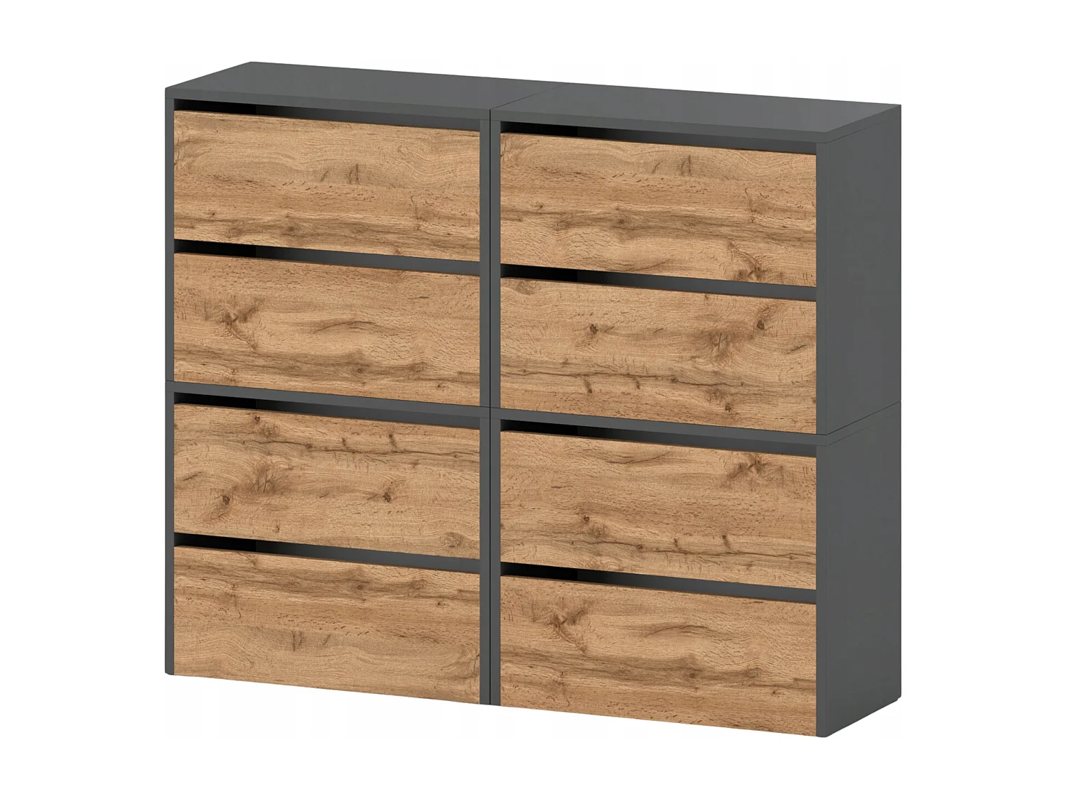 Grand Meuble à Chaussures 120x36x100 cm Gris + Chêne Wotan 20paires– Haut Rangement Étagère pour Entrée