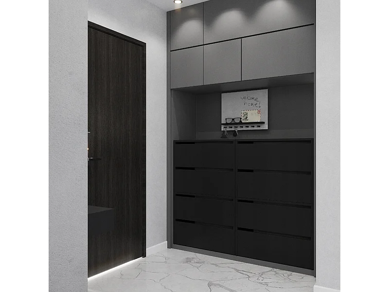 Grand Meuble à Chaussures 120x36x100 cm Noir 20paires– Haut Rangement Étagère pour Entrée