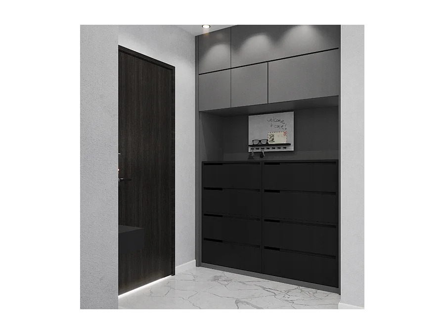 Grand Meuble à Chaussures 120x36x100 cm Noir 20paires– Haut Rangement Étagère pour Entrée