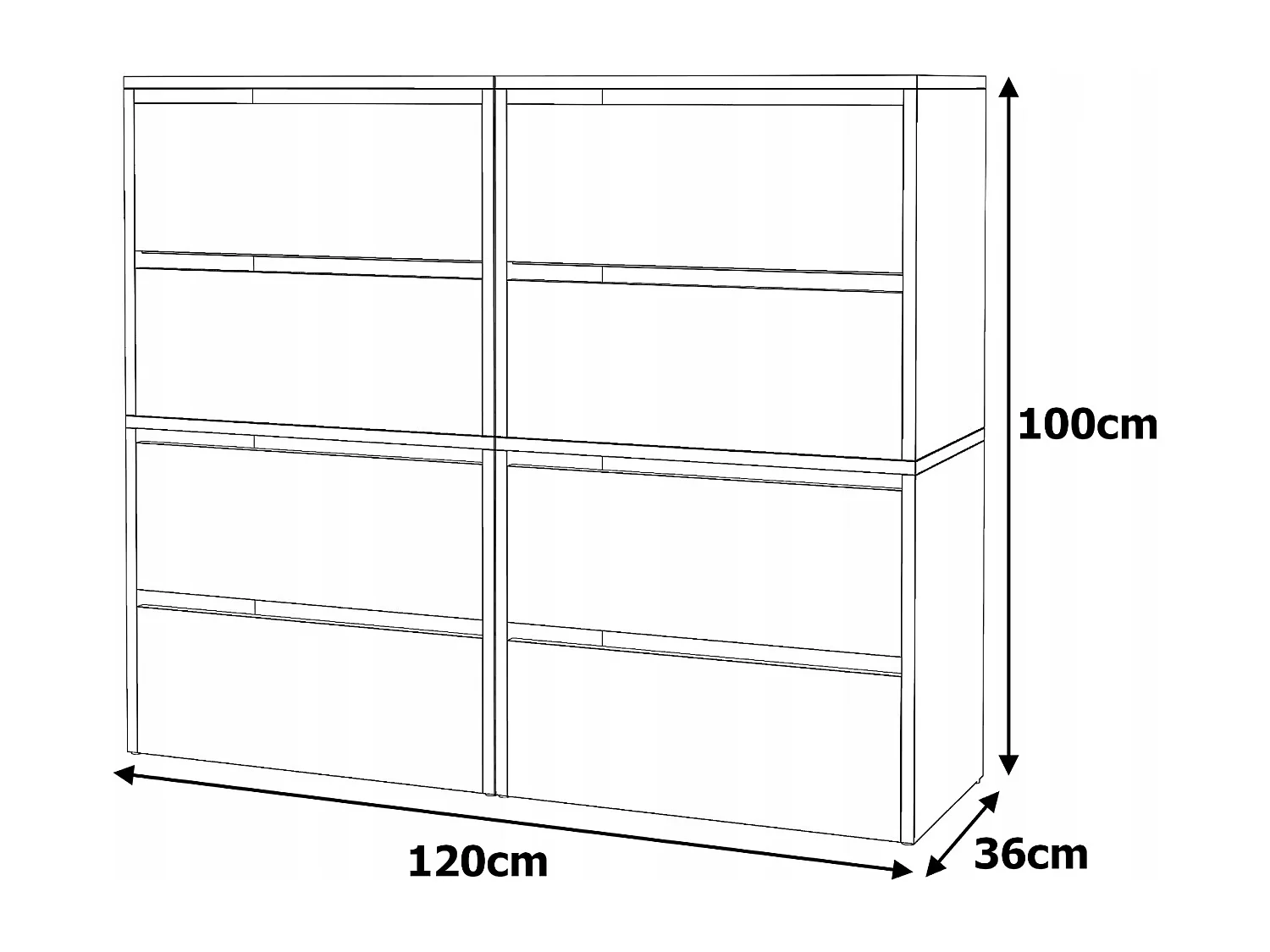 Grand Meuble à Chaussures 120x36x100 cm Blanc Mat  20paires– Haut Rangement Étagère pour Entrée