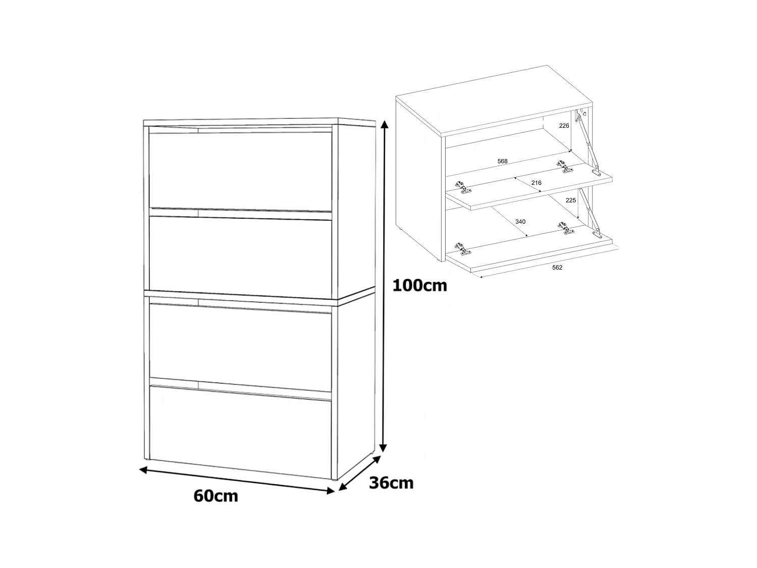 Meuble à Chaussures Étroit Cachemire 60x30x100cm – 10 paires Étagère Rangement Entrée