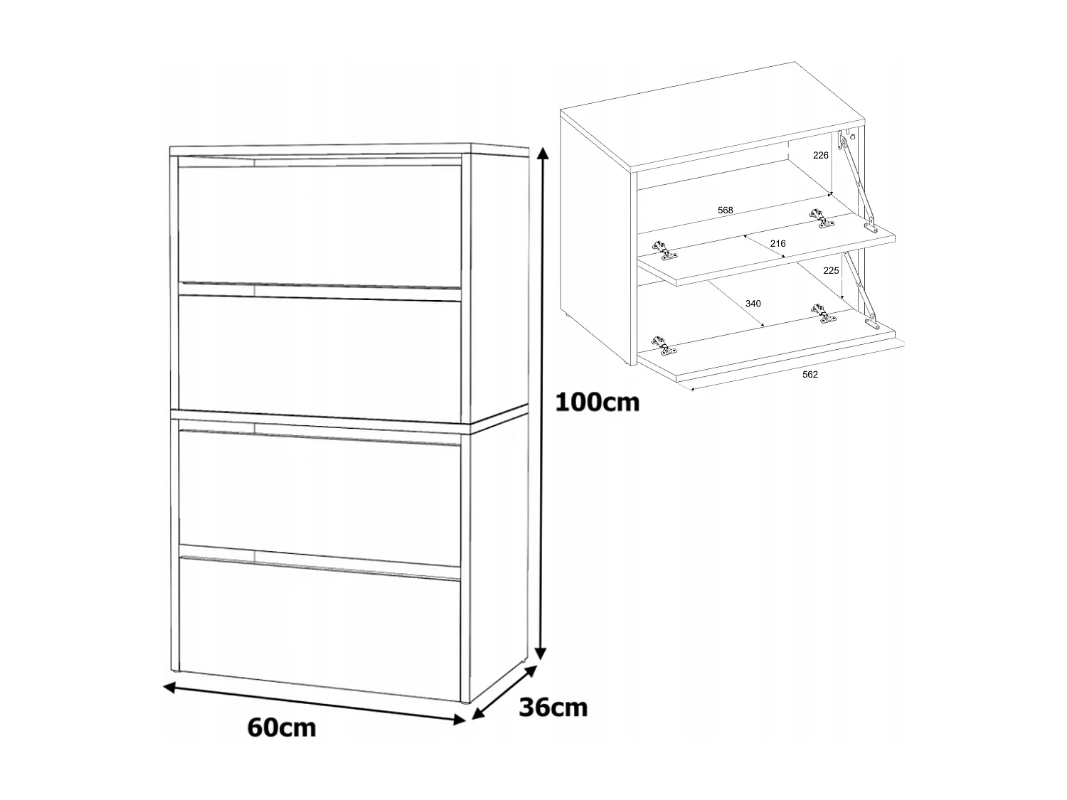 Meuble à Chaussures Étroit Cachemire 60x30x100cm – 10 paires Étagère Rangement Entrée