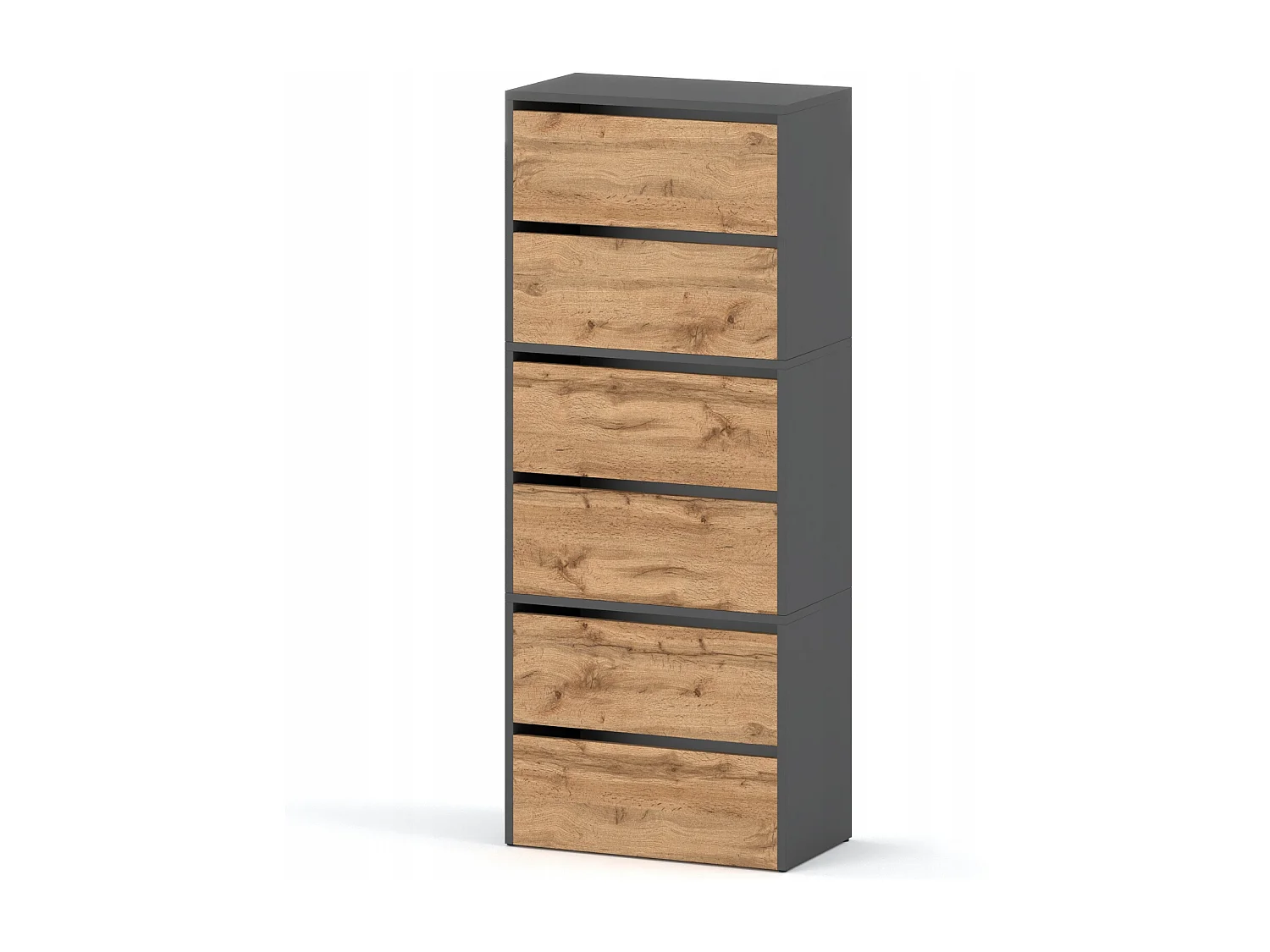 Meuble à Chaussures Étroit  Gris Chêne Wotan 60x36x150cm – Étagère Rangement Entrée