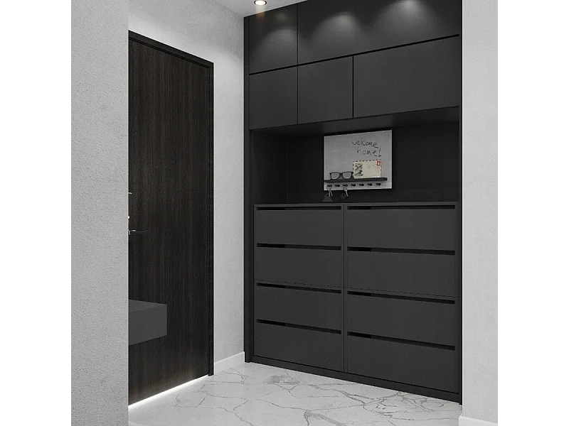 Grand Meuble à Chaussures 120x36x100 cm Gris  20paires– Haut Rangement Étagère pour Entrée