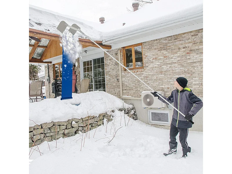 Rastrelliera per rimozione della neve dal tetto, Rastrello per neve in alluminio con lunghezza massima di 624cm