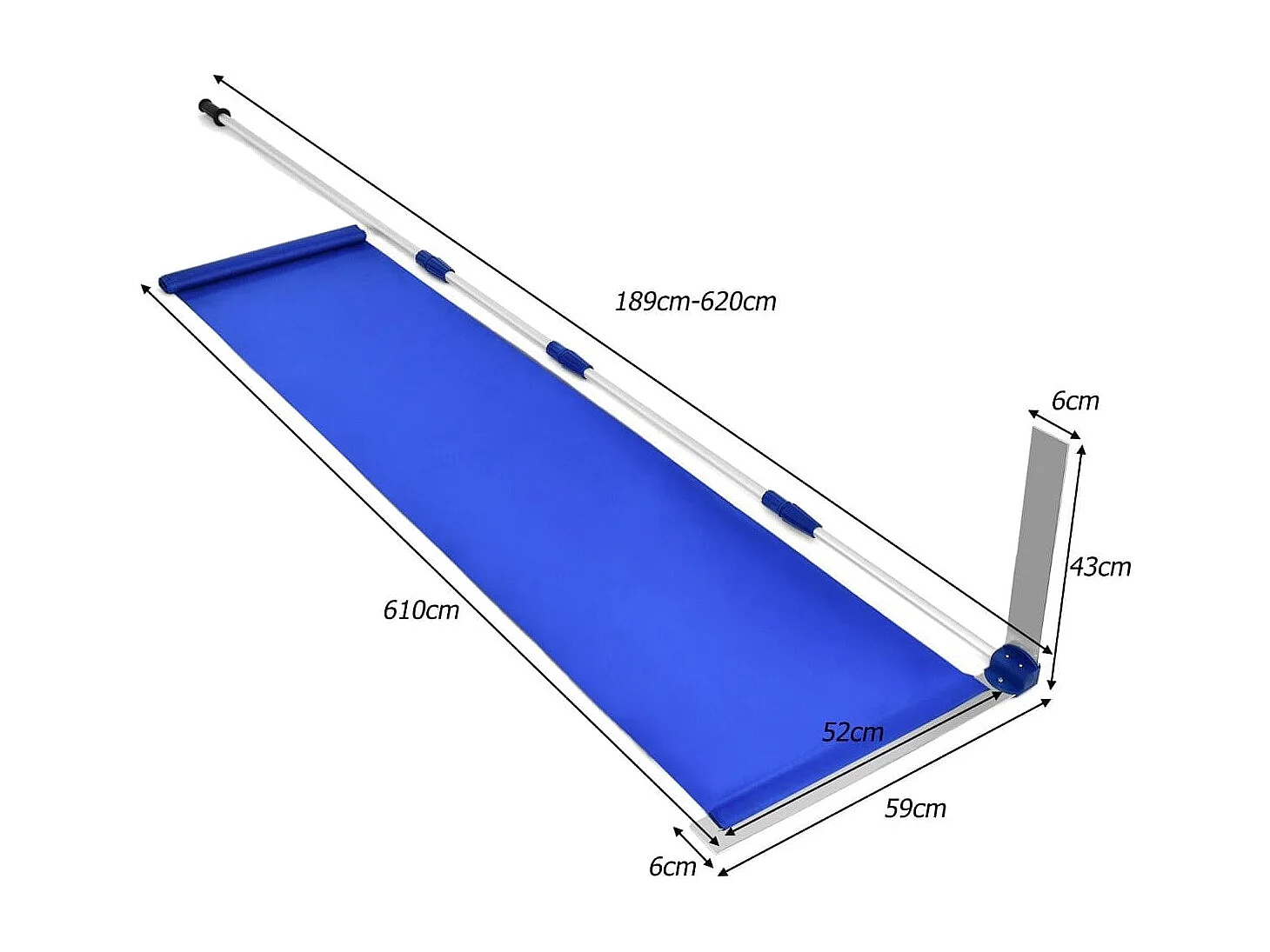 Râteau à Neige pour Toit en Aluminium Déneigement de Toit Poignée Extensible et Antidérapante Coupe pour Enlever la Neige Feuilles Mortes Branches