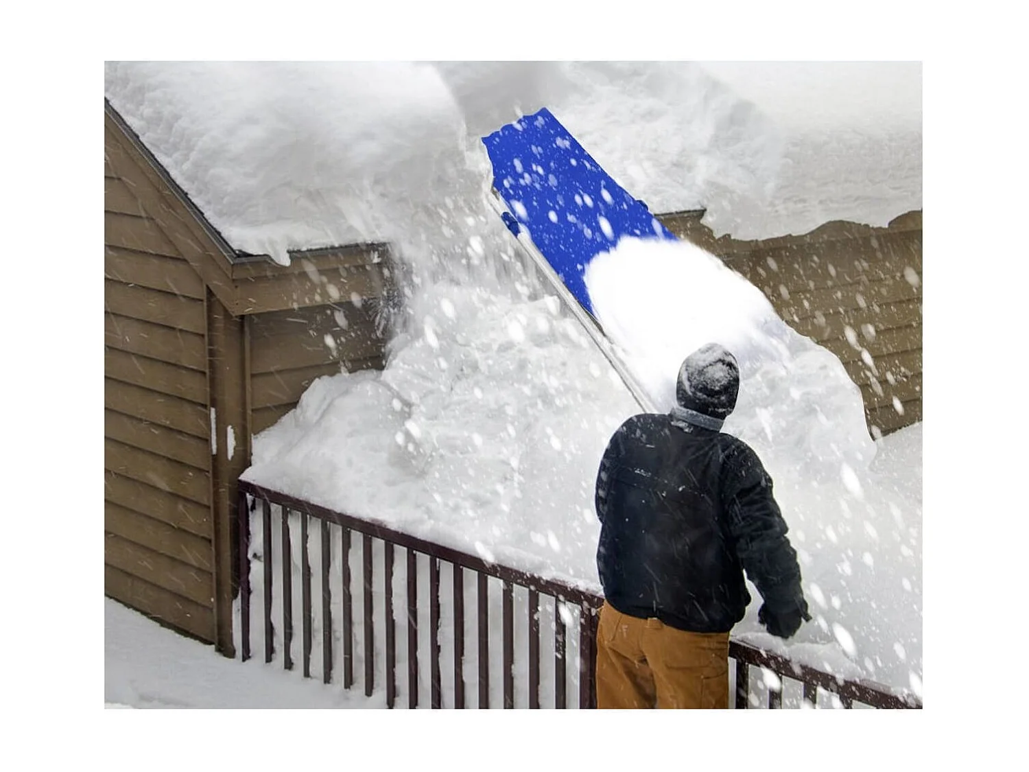 Râteau à Neige pour Toit en Aluminium Déneigement de Toit Poignée Extensible et Antidérapante Coupe pour Enlever la Neige Feuilles Mortes Branches