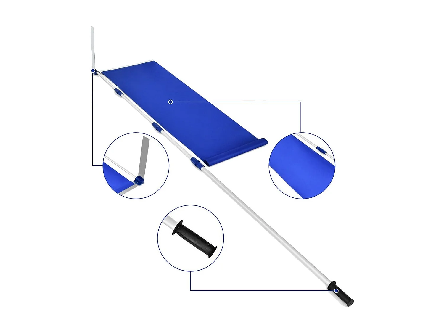 Râteau à Neige pour Toit en Aluminium Déneigement de Toit Poignée Extensible et Antidérapante Coupe pour Enlever la Neige Feuilles Mortes Branches