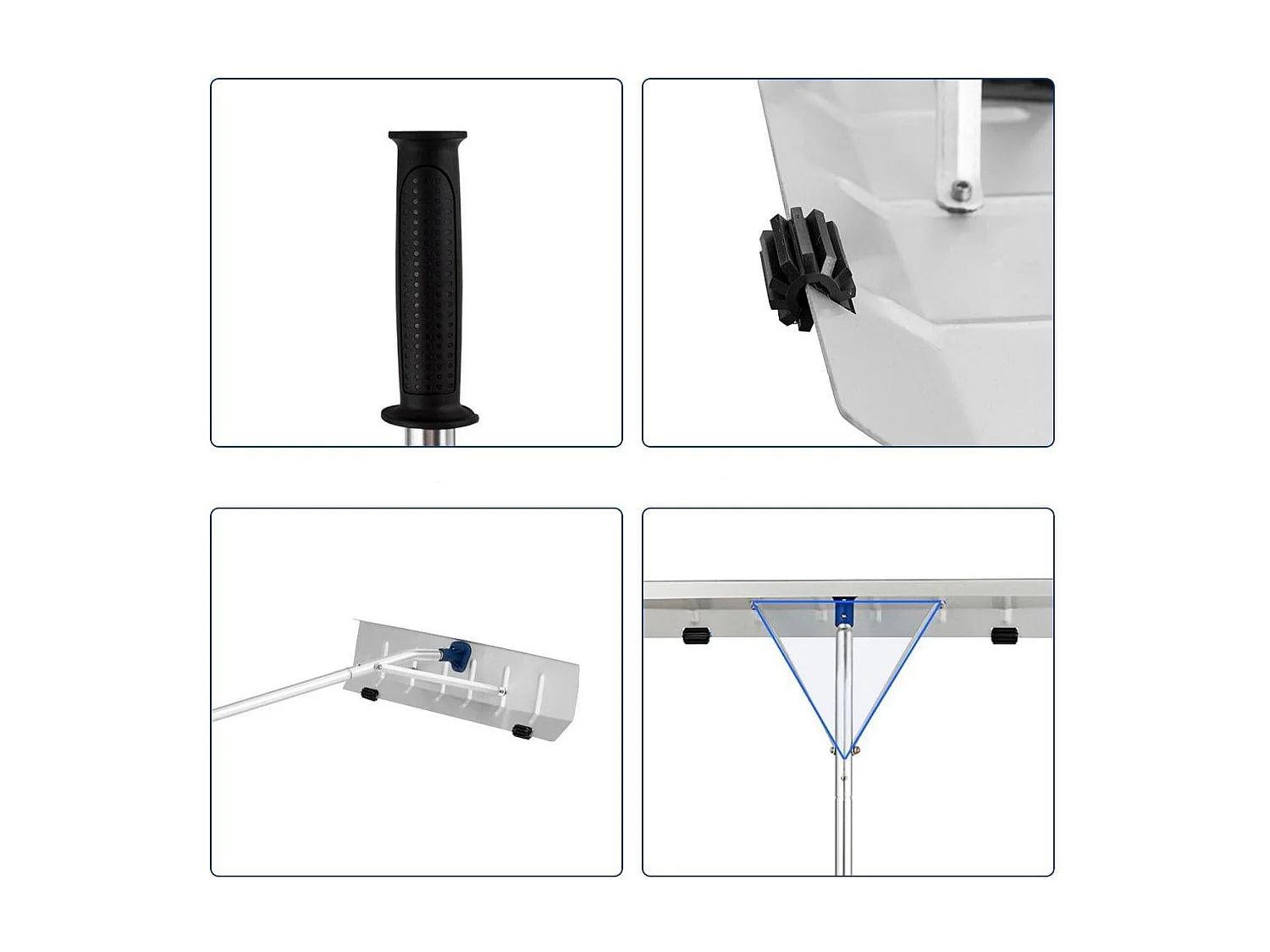 Râteau de Toit à Neige Extensible 160-610CM Déneigement de Toit en Aluminium avec Lame 66 cm 5 Sections Poignée Antidérapante et 2 Rouleaux