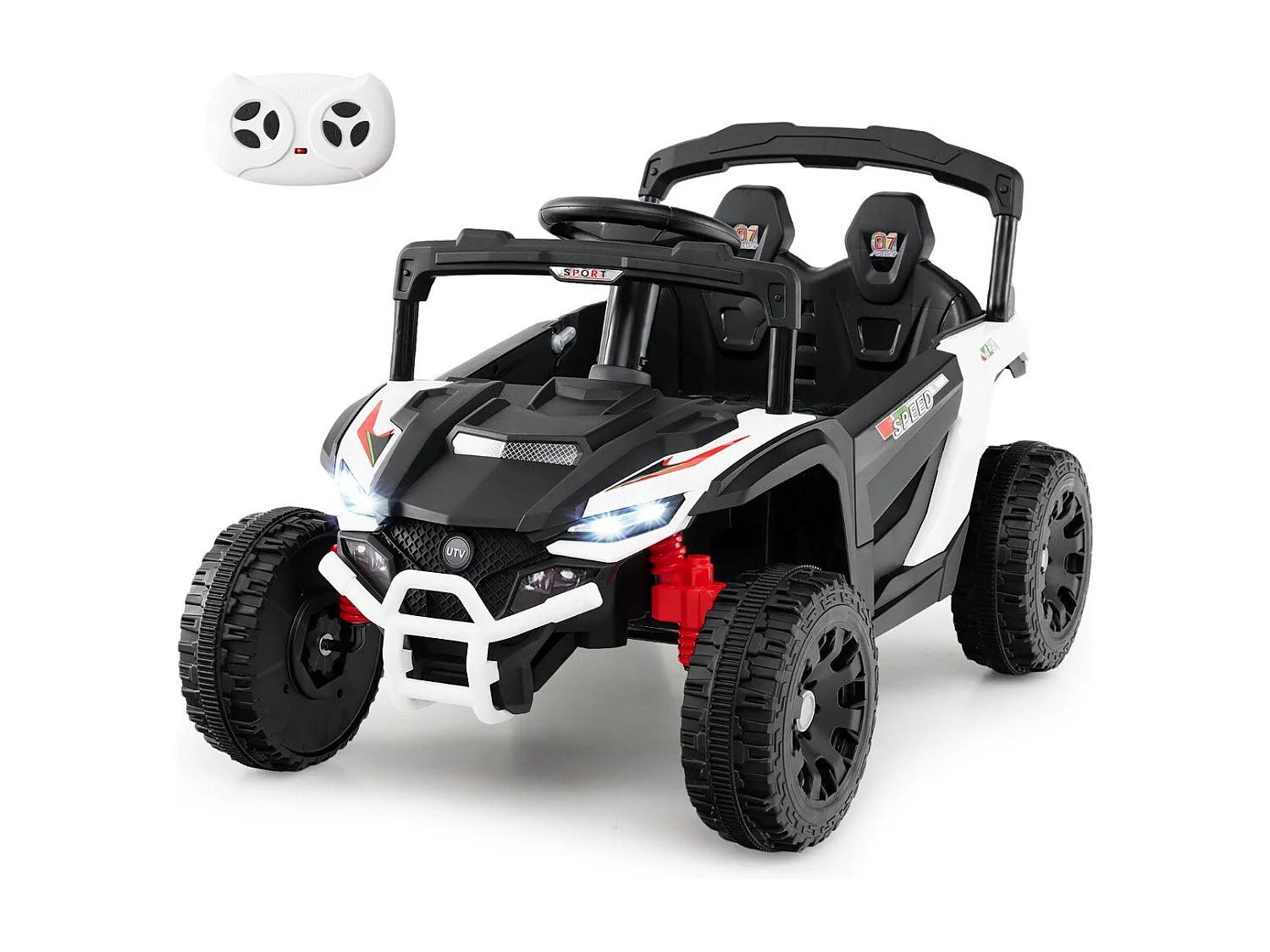 Bambini 12V auto elettrica con telecomando elettrico UTV Truck Kids Car Kids Vehicle Bianco
