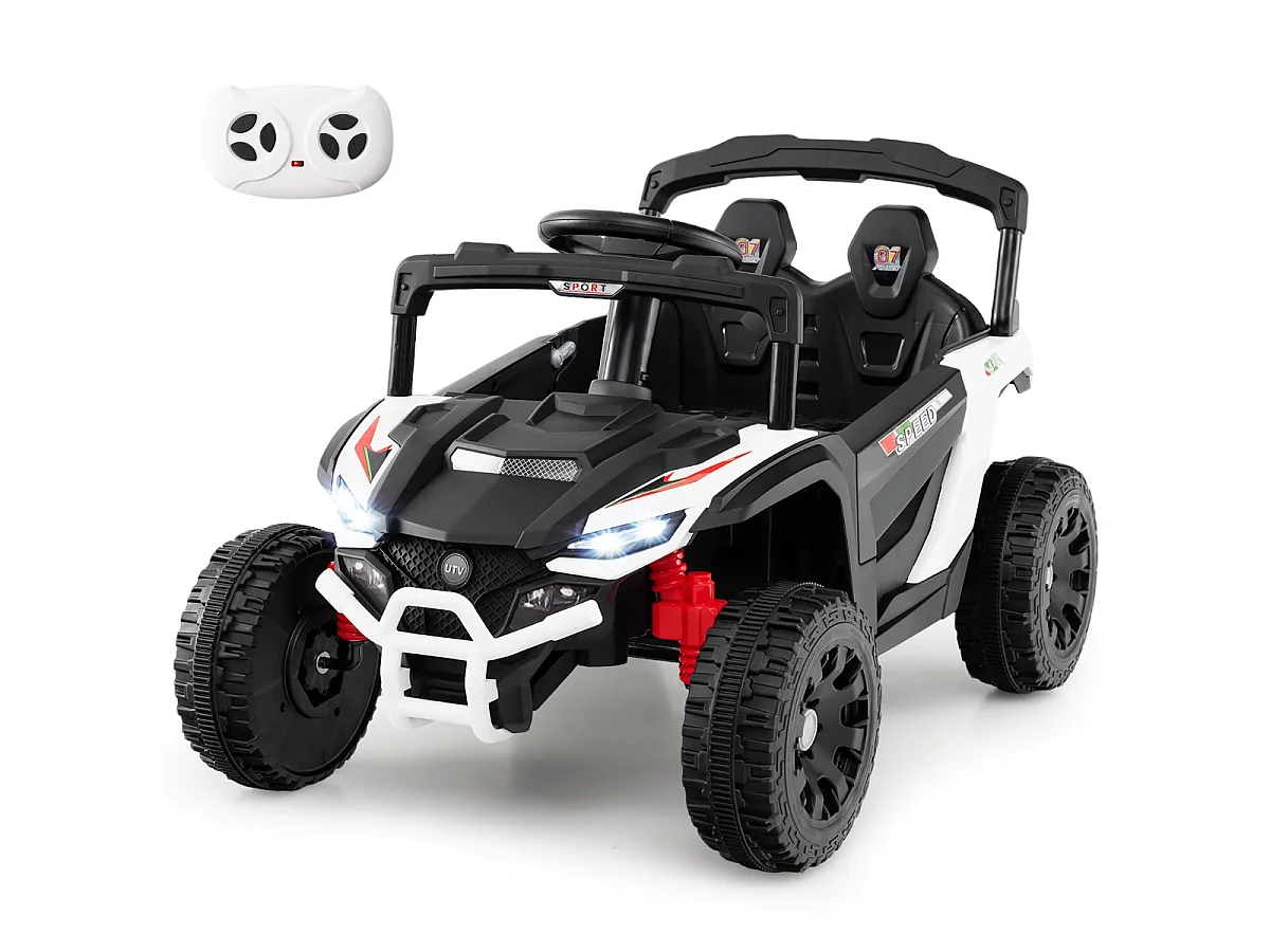 Enfants 12V Voiture électrique avec télécommande Camion UTV électrique Véhicule pour enfants Blanc