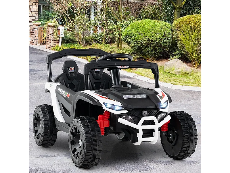 Kinder 12V Elektroauto mit Fernbedienung Elektrischer UTV-Truck Kinderauto Kinderfahrzeug Weiß