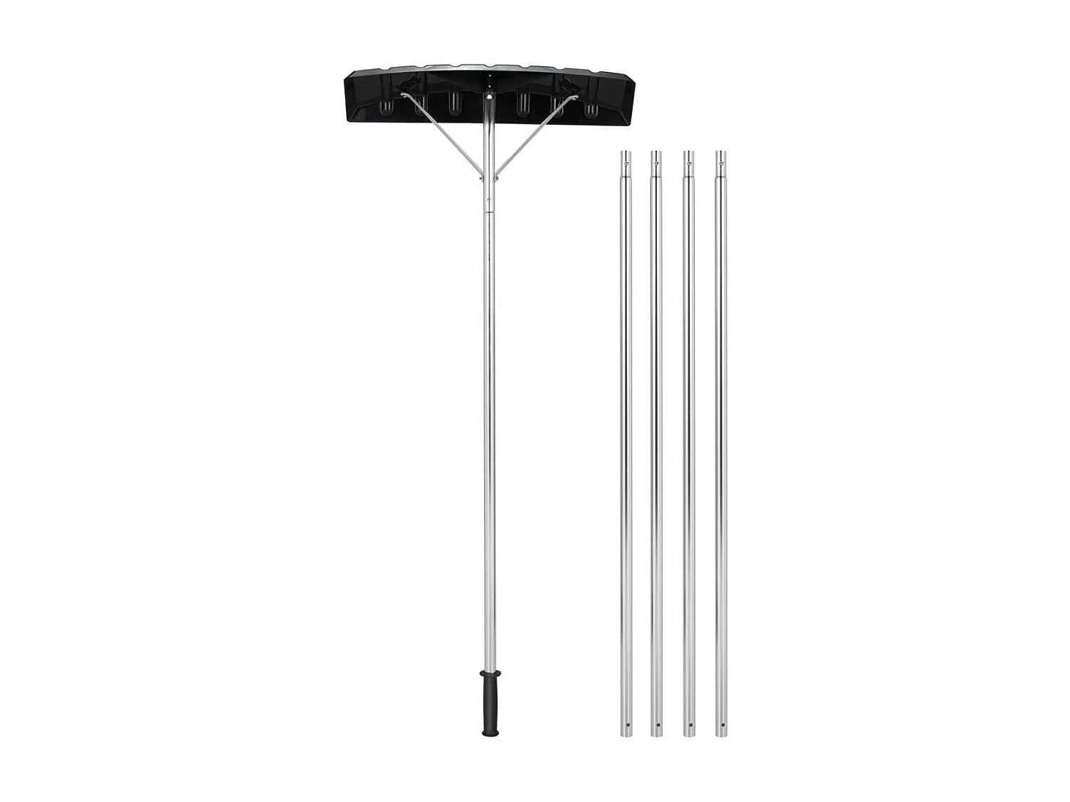 Râteau de Toit à Neige Réglable Déneigement de Toit Râteau à Neige en Aluminium avec Lame 40 cm de Largeur Manche Antidérapante en TPE