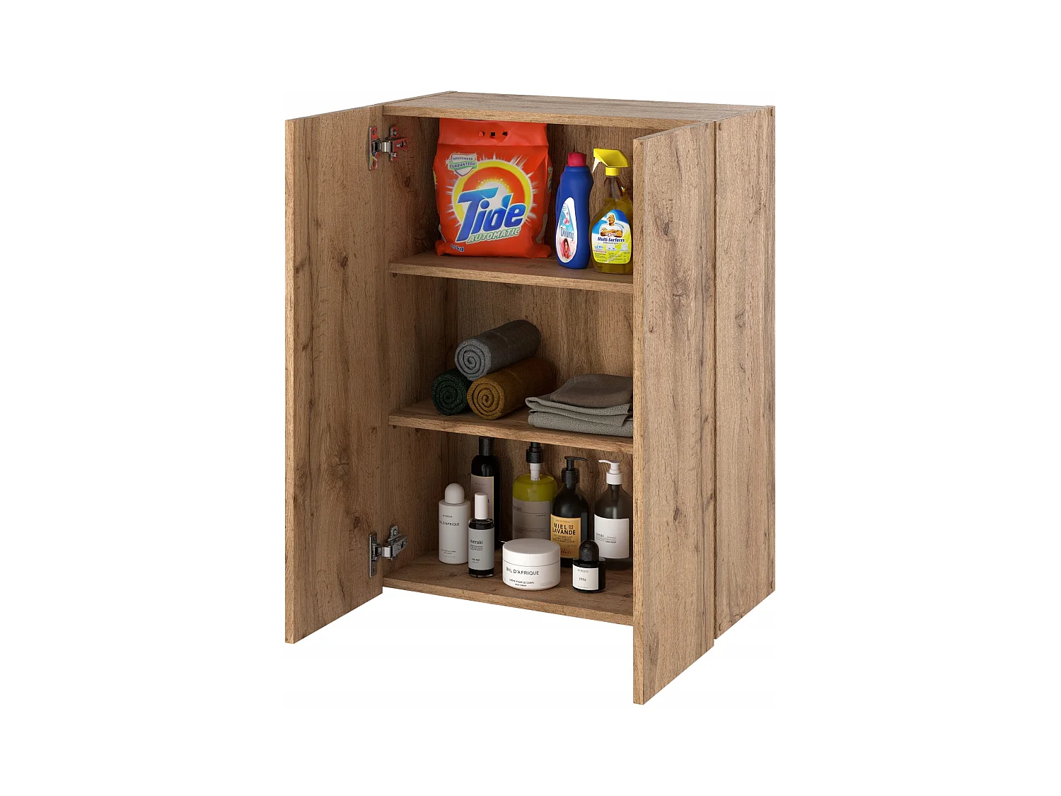 Armoire murale Chêne Wotan 60 cm – Meuble haut et colonne pour salle de bain