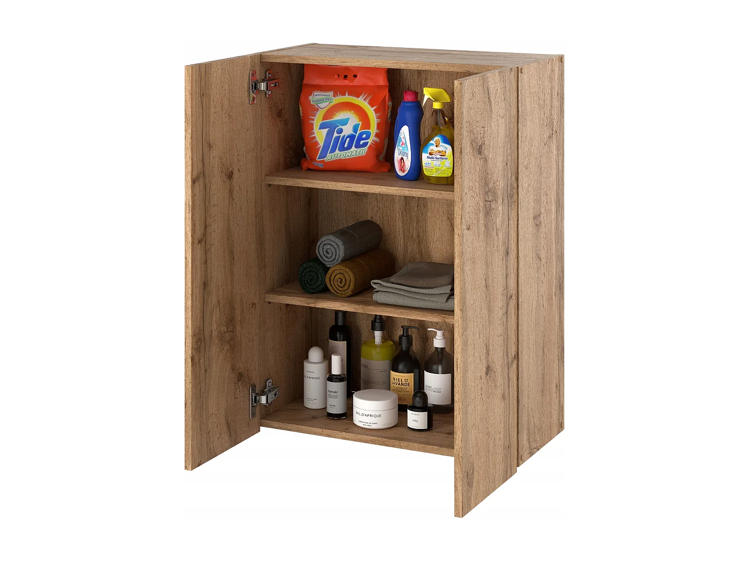 Armoire murale Chêne Wotan 60 cm – Meuble haut et colonne pour salle de bain