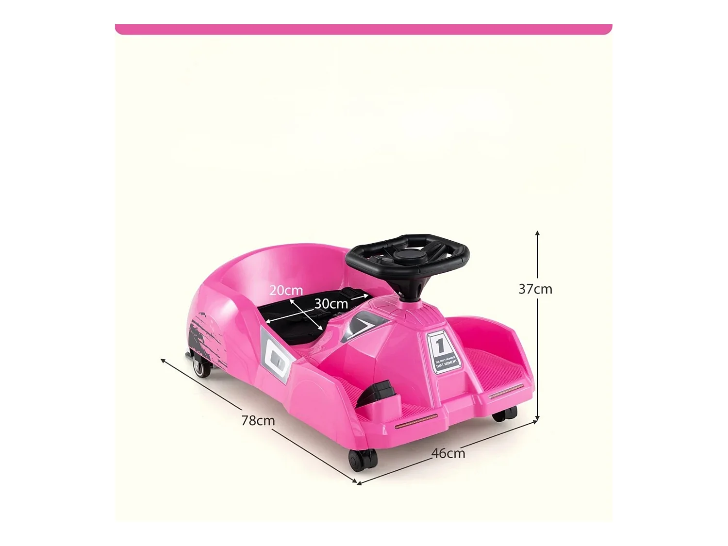 3 in 1 Pulizia Bambini Go-kart elettrico 12V Pulizia Drift Kart con Mop staccabile Rosa