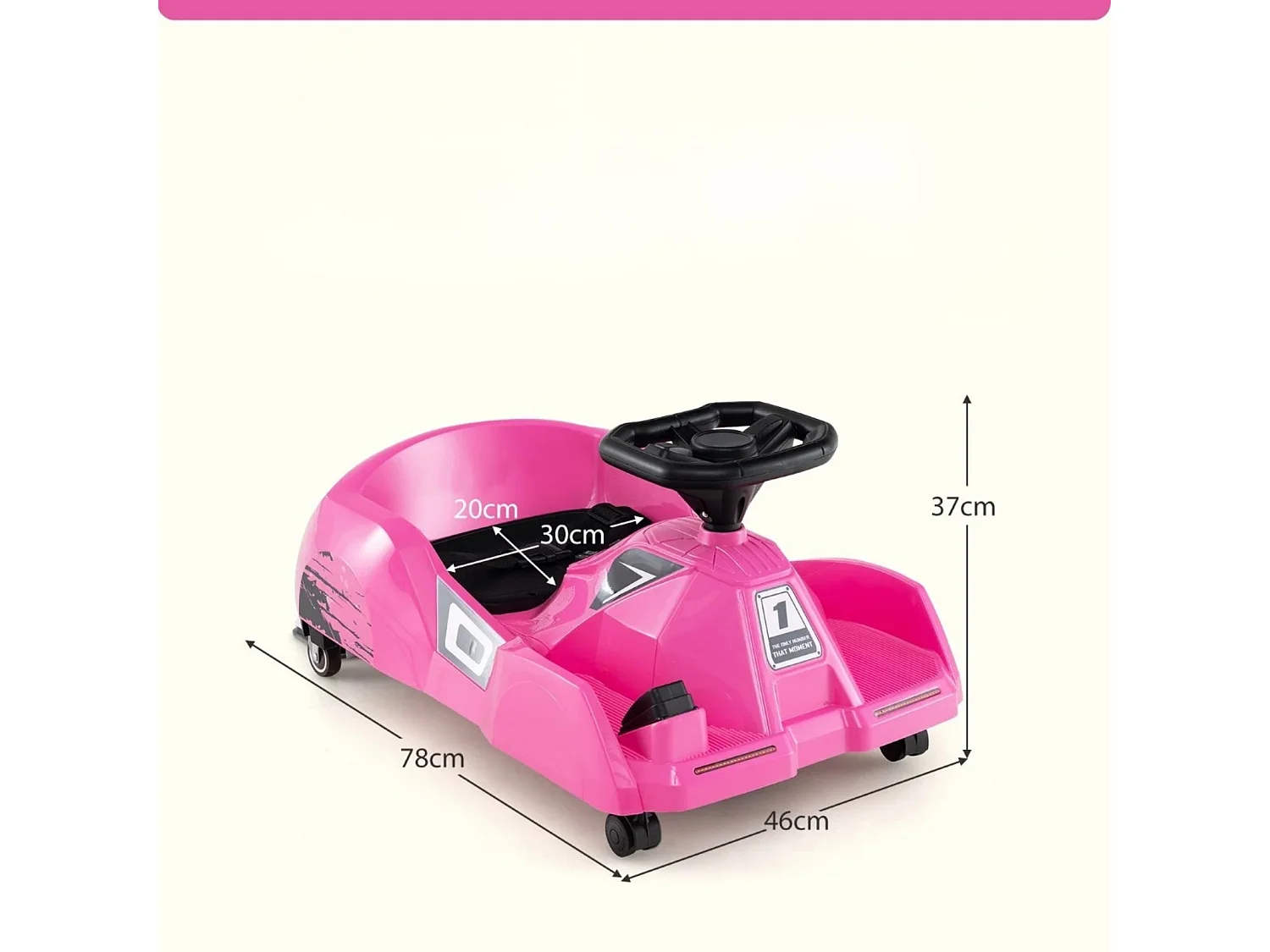 3 in 1 Pulizia Bambini Go-kart elettrico 12V Pulizia Drift Kart con Mop staccabile Rosa