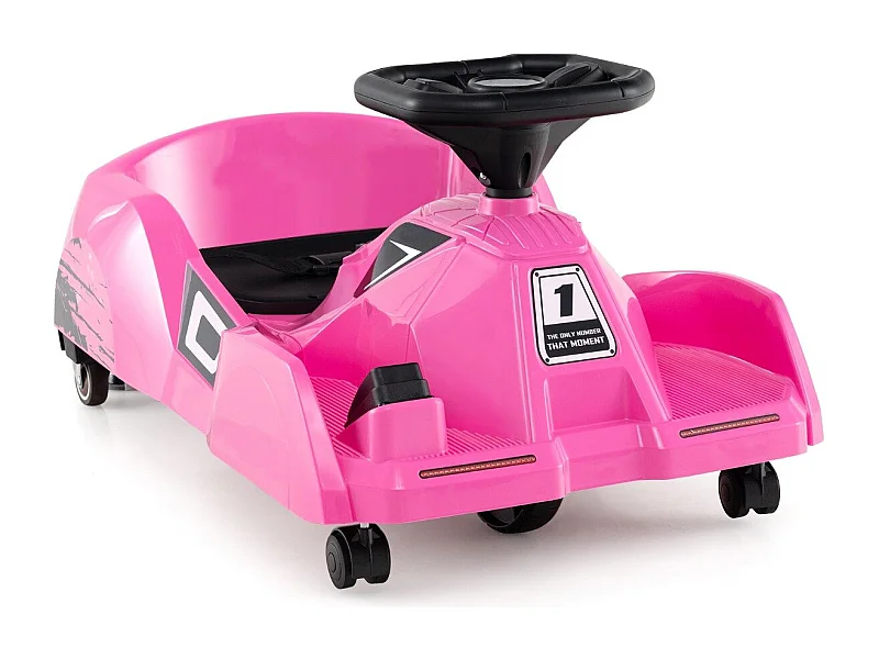 3 en 1 Nettoyage Enfants Kart électrique 12V Cleaning Drift Kart avec serpillière amovible Rose